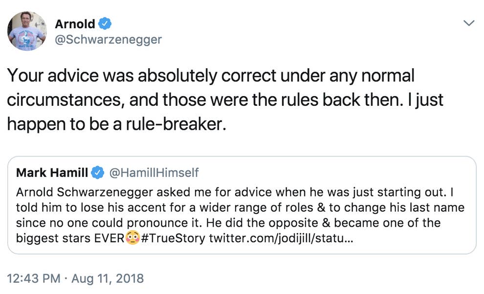 若きシュワルツェネッガーがマーク ハミルから得た驚愕のアドバイス 若きシュワルツェネッガーがマーク ハミルから得た驚愕のアドバイス