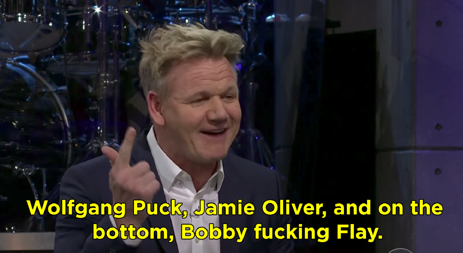 Gordon said Wolfgang Puck, Jamie Oliver, and then Bobby Flay