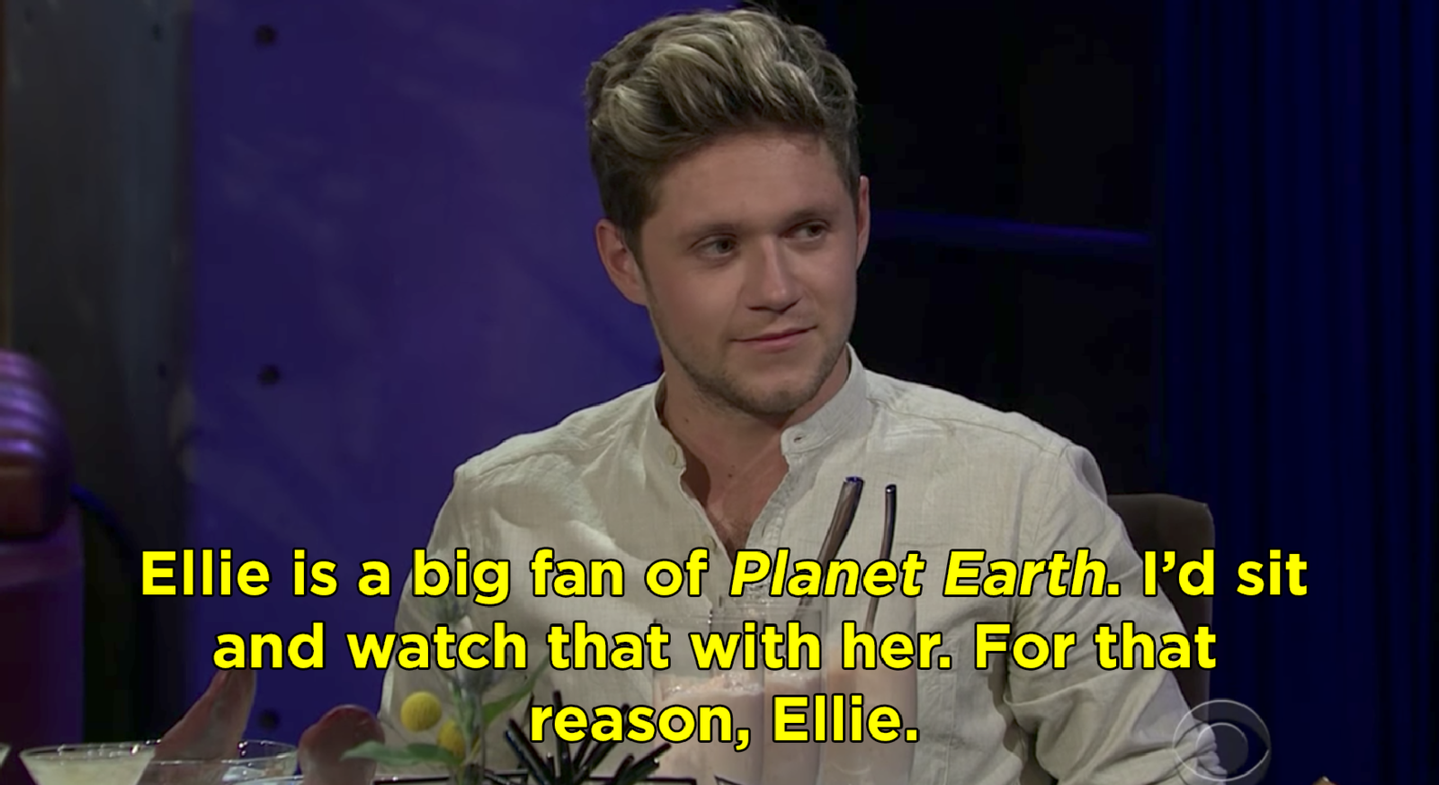 Niall Horan saying he&#x27;d spend a night watching &quot;Planet Earth&quot; with his ex Ellie Goulding