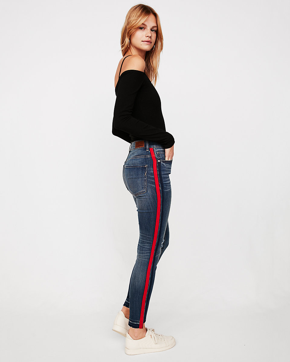 Express side 2024 stripe jeans