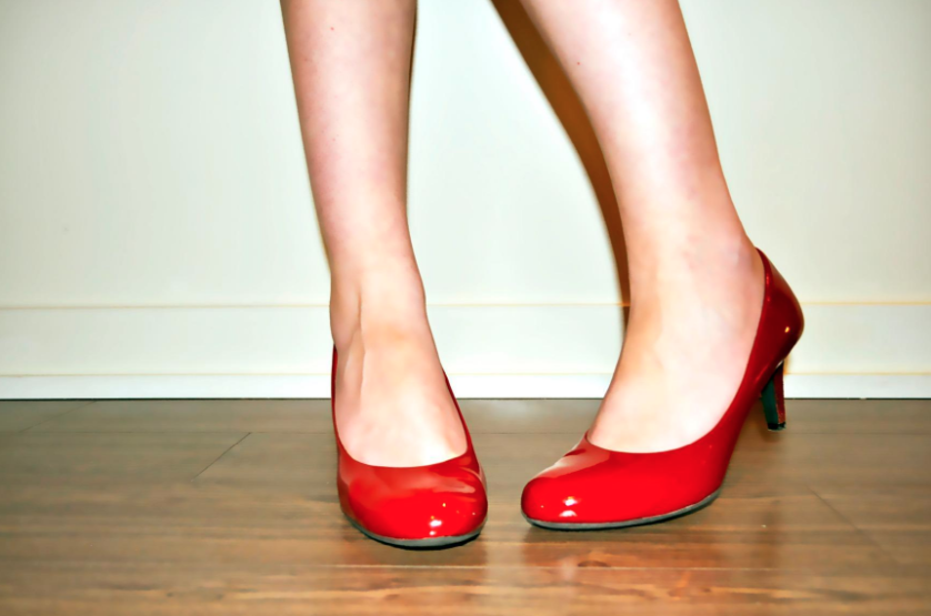 comfortable red heels