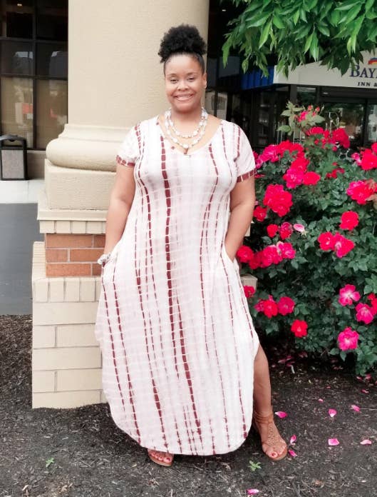 knee length dresses for ladies Plus Size Maxi Dress V Neck for Summer main image 0