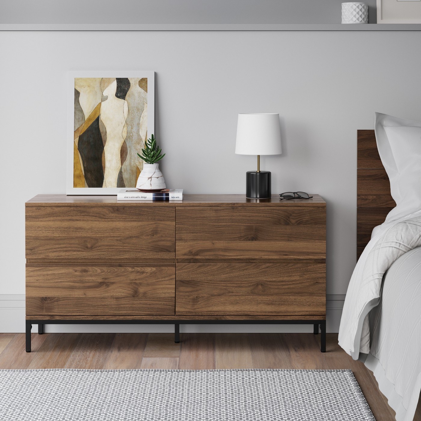 Promising review: "Really impressed by the quality of this dresser at this price point. Putting together took approximately two hours (with two people), but it was not difficult and I wouldn't necessarily let this be a deterrent for purchasing. The dimensions work out very nicely for our bedrooms needs, the storage capacity is great, the aesthetic is really very nice and the finish doesn't feel/look like laminate." —AnonymousPrice: $337.49 (originally $449.99, available in two colors)