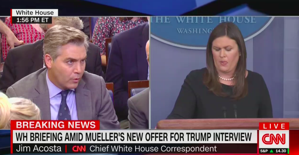 Sarah Sanders And CNN's Jim Acosta Got Into A Huge Argument When She ...