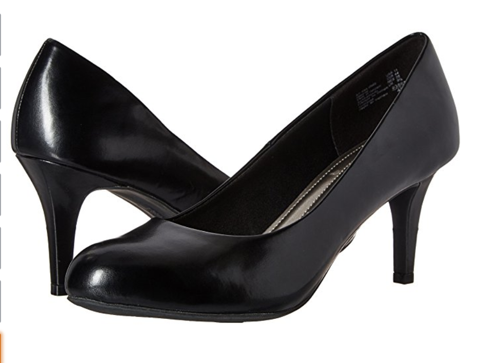 black comfortable heels