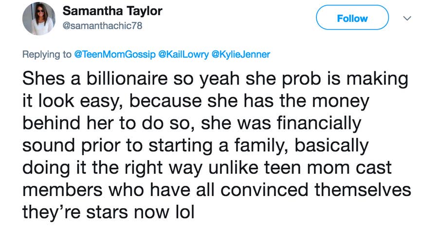 This "Teen Mom" Star Shaded Kylie Jenner For "Glamourising Teen Pregnancy"  And People Have Thoughts