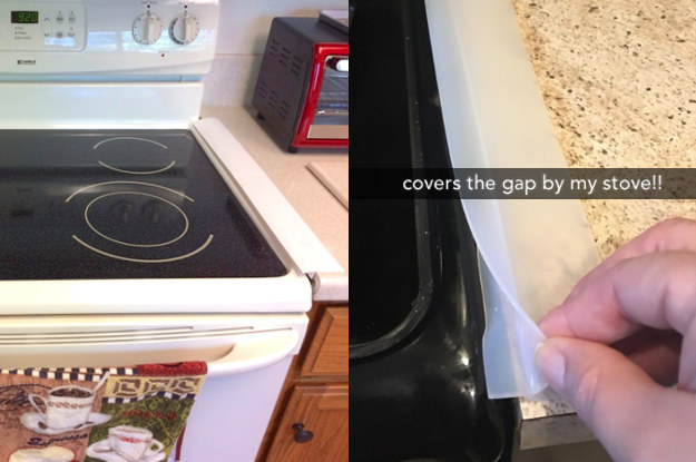 in between stove and counter