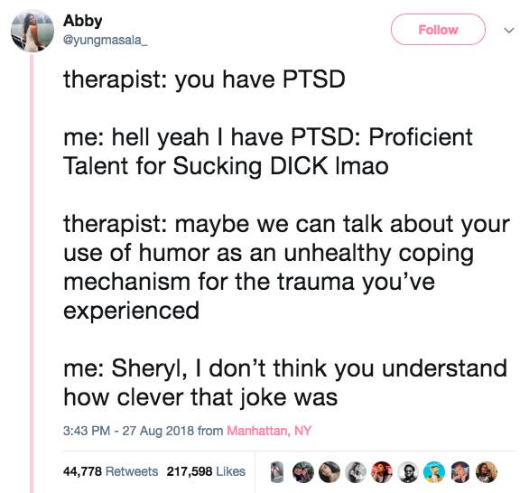 21 Tweets About Therapy That Are Waaaaay Too Real The best 14,000 characters you'll read today. 21 tweets about therapy that are