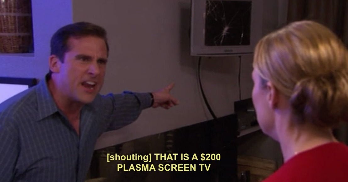 Michael Scott was infuriated when Jan threw a Dundee at his small plasma screen