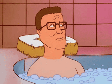 hank hill looks concerned in jacuzzi 