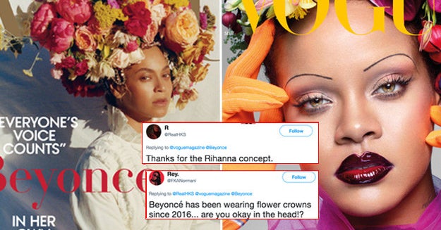Beyonce And Rihanna Fans Are Arguing About Who Wore Flower Crowns On Vogue First