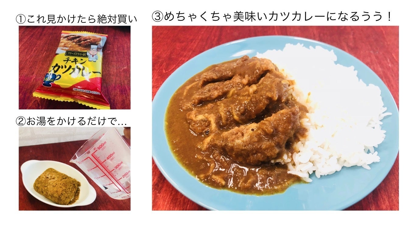 お湯をかけるだけでカツカレーになるフリーズドライがまじで凄い