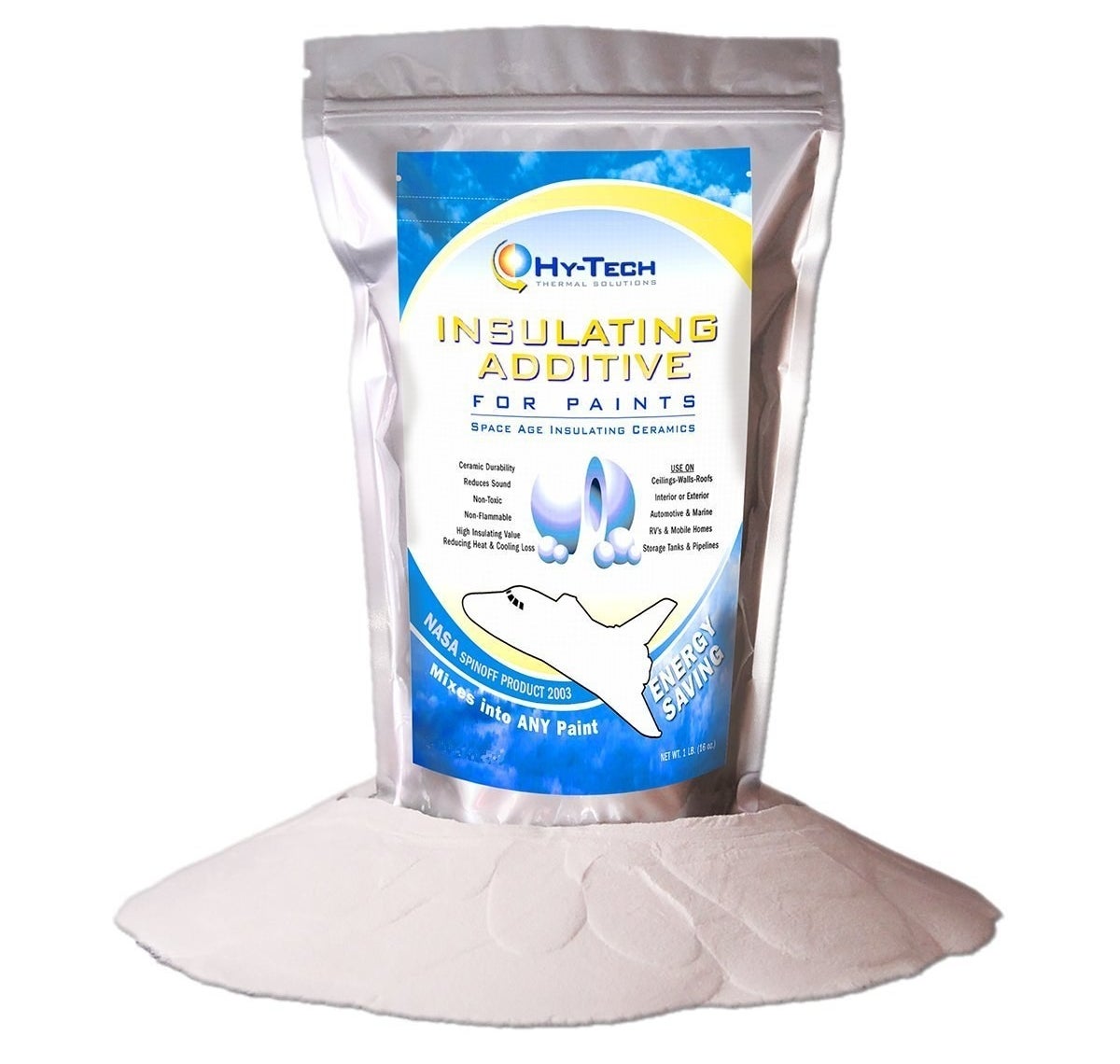 A bag of the ThermaCels - Insulating Paint Additive