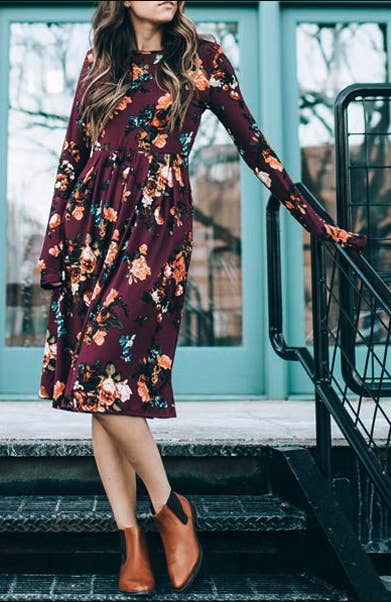 Long sleeve dress fall deals