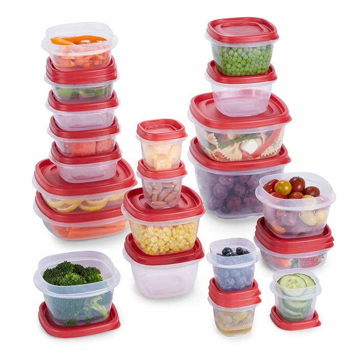 Rubbermaid Value Pack Easy Find Lids Food Storage Containers, 6 containers, Red
