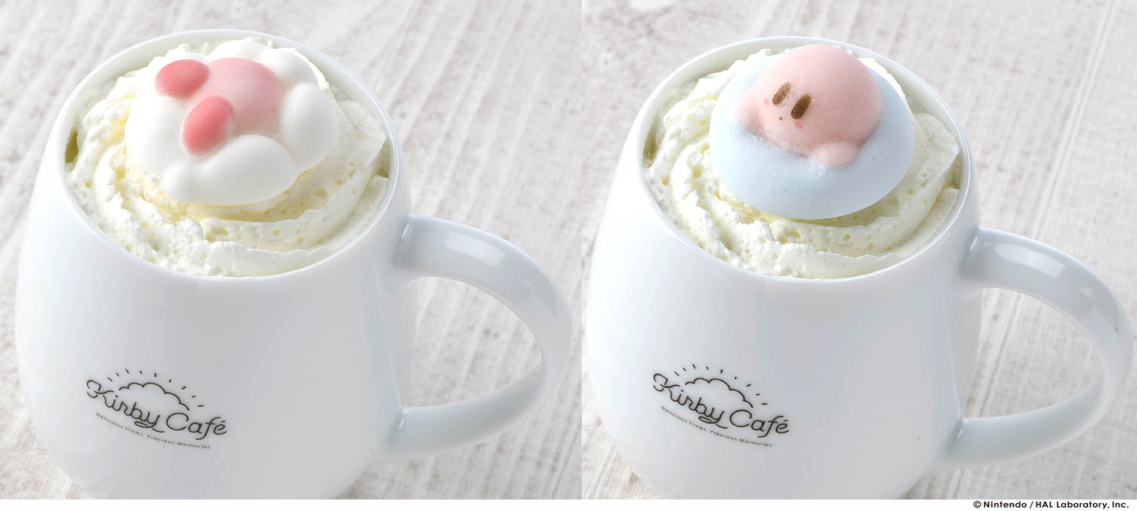 メニュー名は「カービィのうきうきマシュマロ・オ・レドリンク」。価格は1180円(税抜)。ちなみに、ドリンクを注文するとカービィカフェオリジナルコースター(全6種)がひとつ付いてくるとのこと。