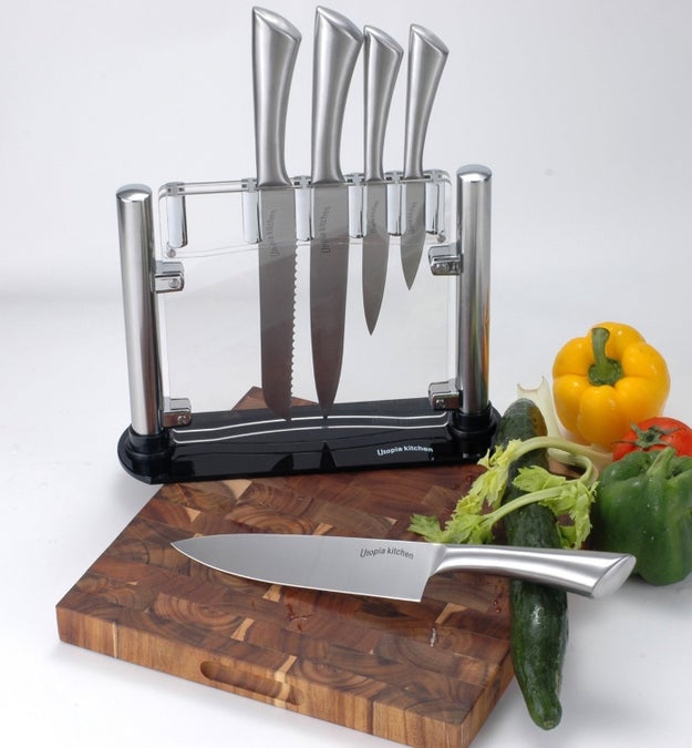 Utopia Kitchen Premium Class Stainless-Steel 12 Knife Set with Acrylic  Stand $32.99 (Reg. $300) - Fabulessly Frugal