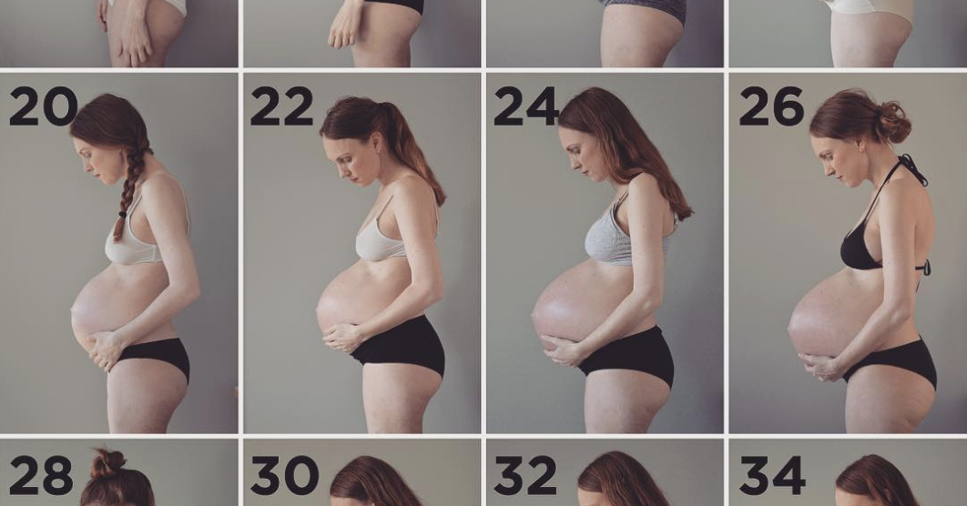 三つ子を妊娠しているお母さんのストーリーと 妊娠による週ごとの美しい体の変化