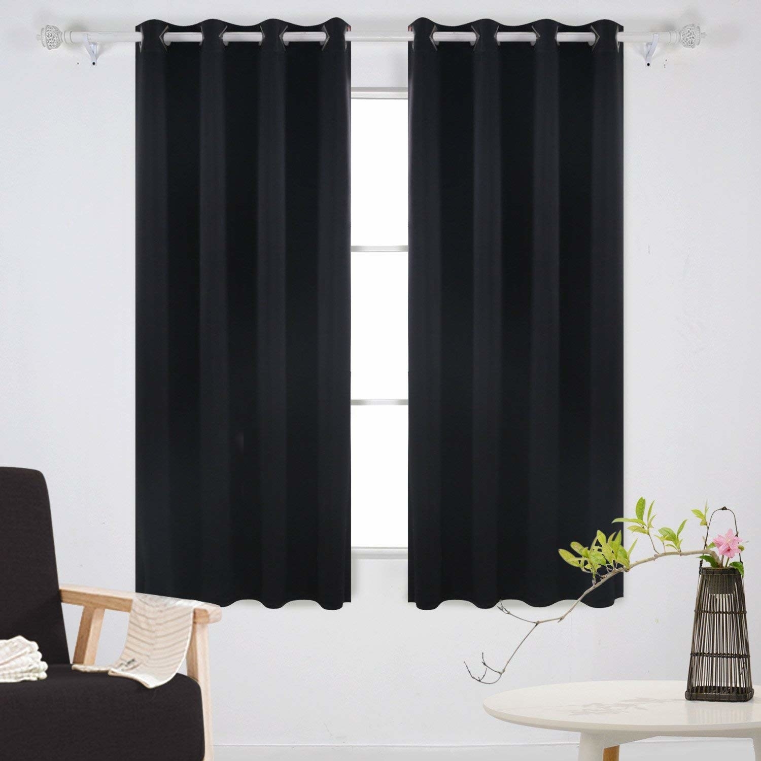 the blackout curtains on a window