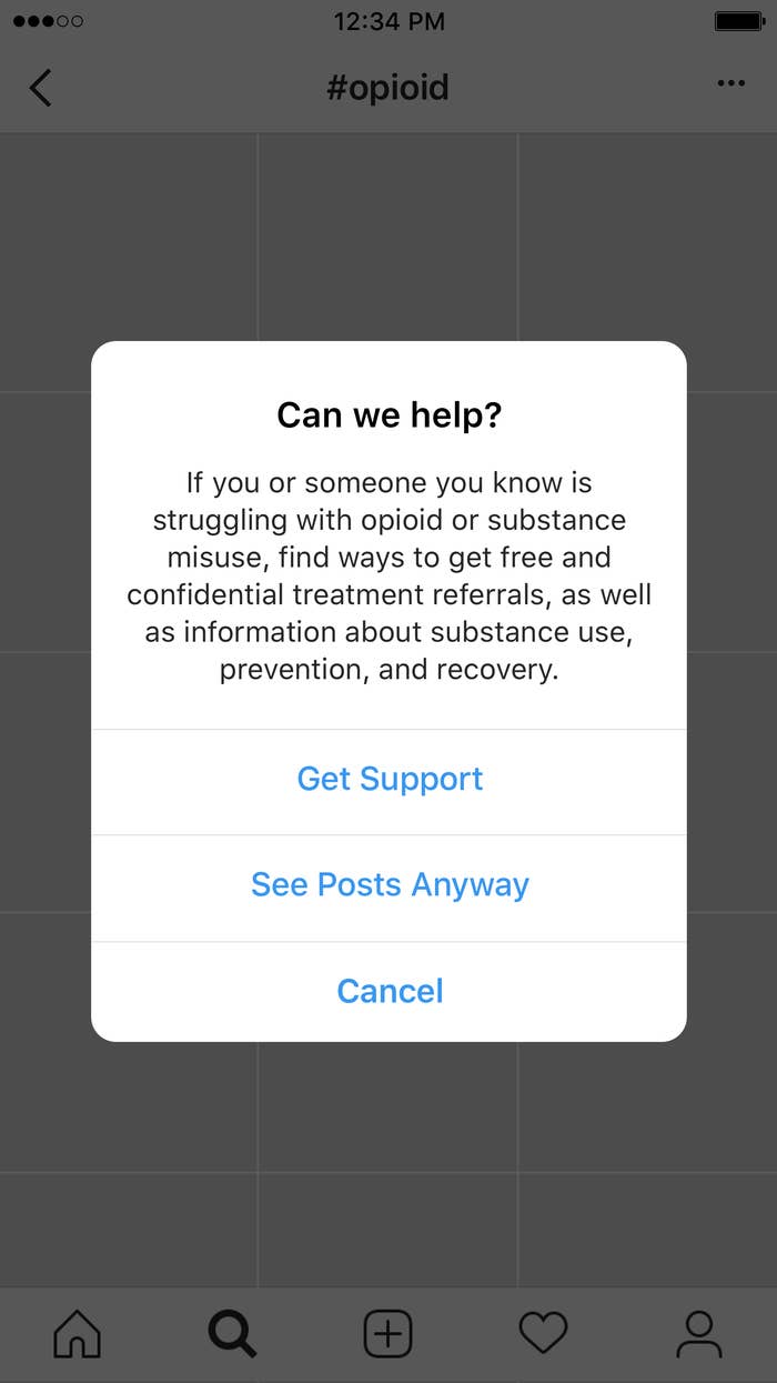 husmor stå dramatisk Instagram Will Show A "Get Support" Pop-Up When Users Search Opioid-Related  Hashtags