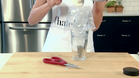 Sometimes filling piping bags with frosting is almost as challenging as actually using piping bags. To solve that, Sung suggests nestling it into a cup to keep it upright as you fill it. "Use a large deli container, yogurt container, or glass to help fill your piping bag," says Sung. "Just place the piping bag into the container and fold the edges over, allowing both your hands to be free to fill the bag with buttercream."More: Learn how to fill a piping bag.