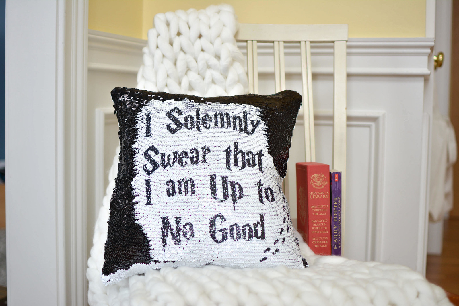 harry potter sequin pillow