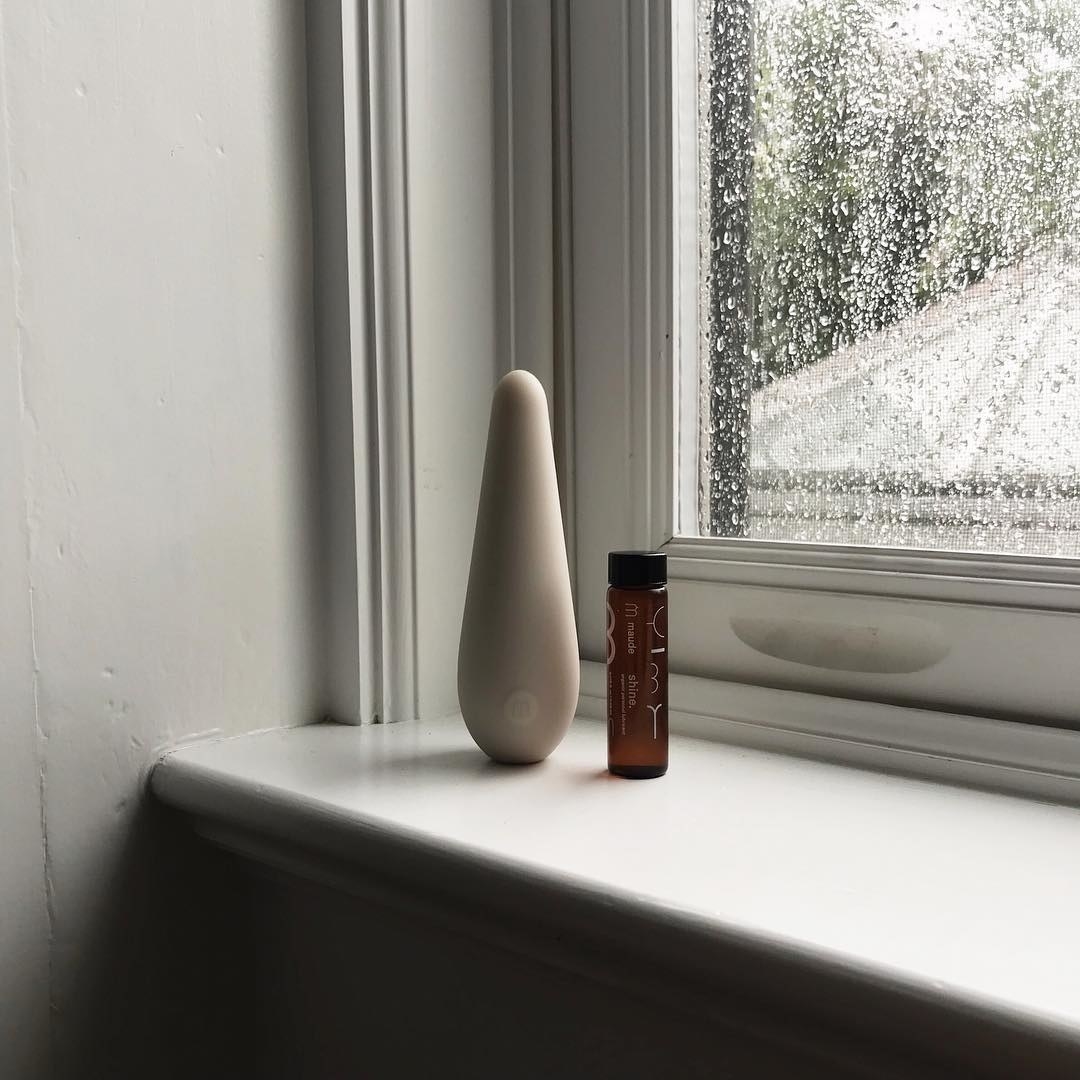 the oval-shaped vibe on a windowsill