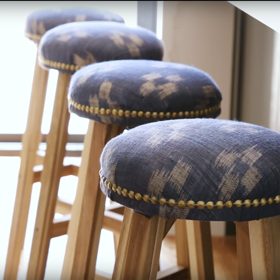 how to upholster a stool top