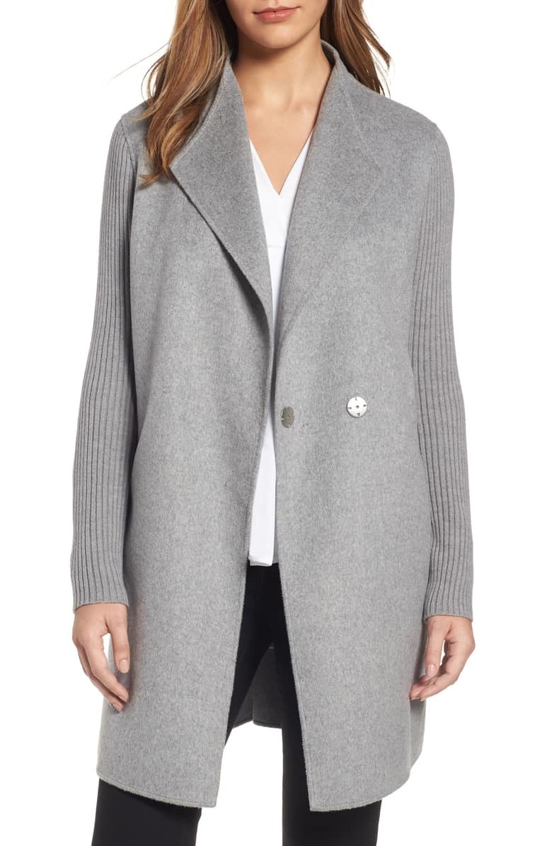 Promising review: "This versatile, lightweight wool jacket can be worn as a jacket in the fall and as a topper in the office in winter. The grey is a lovely dove grey. This jacket is the perfect length to wear with rolled up jeans or with slacks. This runs a little large; I usually wear an XL in tops and I was able to go with a L in this jacket." —AlaskaHeatherPrice: $220 (available in sizes XS–XL, regular and petite, and two colors)