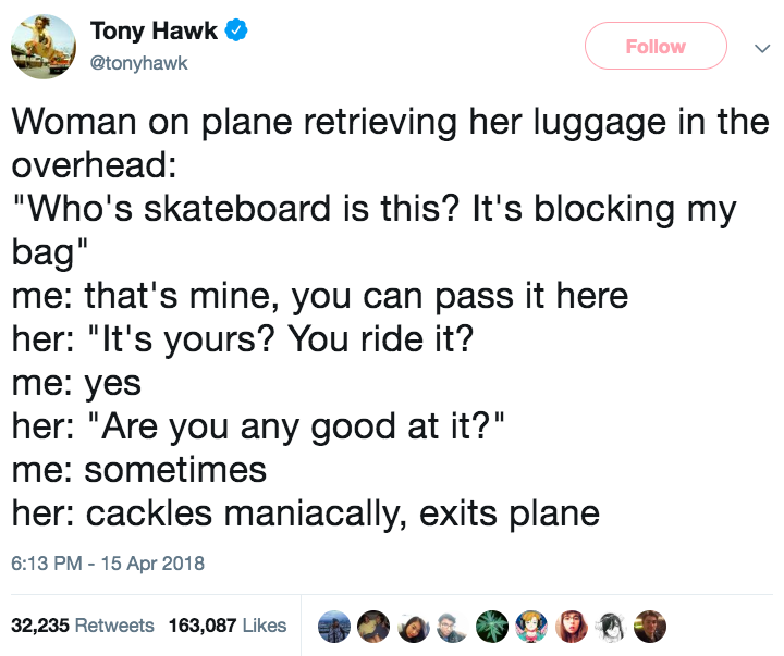 Tony Hawk's Twitter Shows He's Often Unrecognized, Mistaken for Others