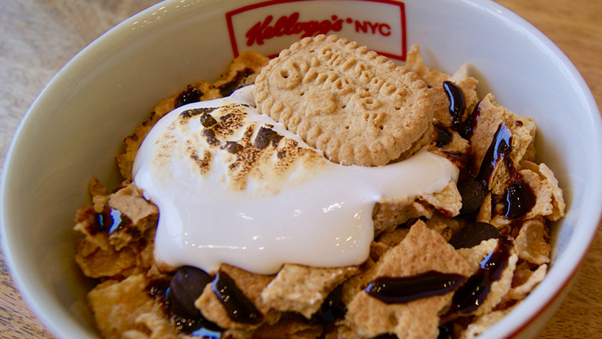 No shame in wearing pajamas to the Breakfast Pajama Party! Appropriately taking place at Kellogg's NYC in Union Square, this party celebrates the most important (and delicious) meal of the day with fun twists on your favorite sweet and savory breakfast foods like Special K crusted chicken & waffles and Froot Loops French toast.