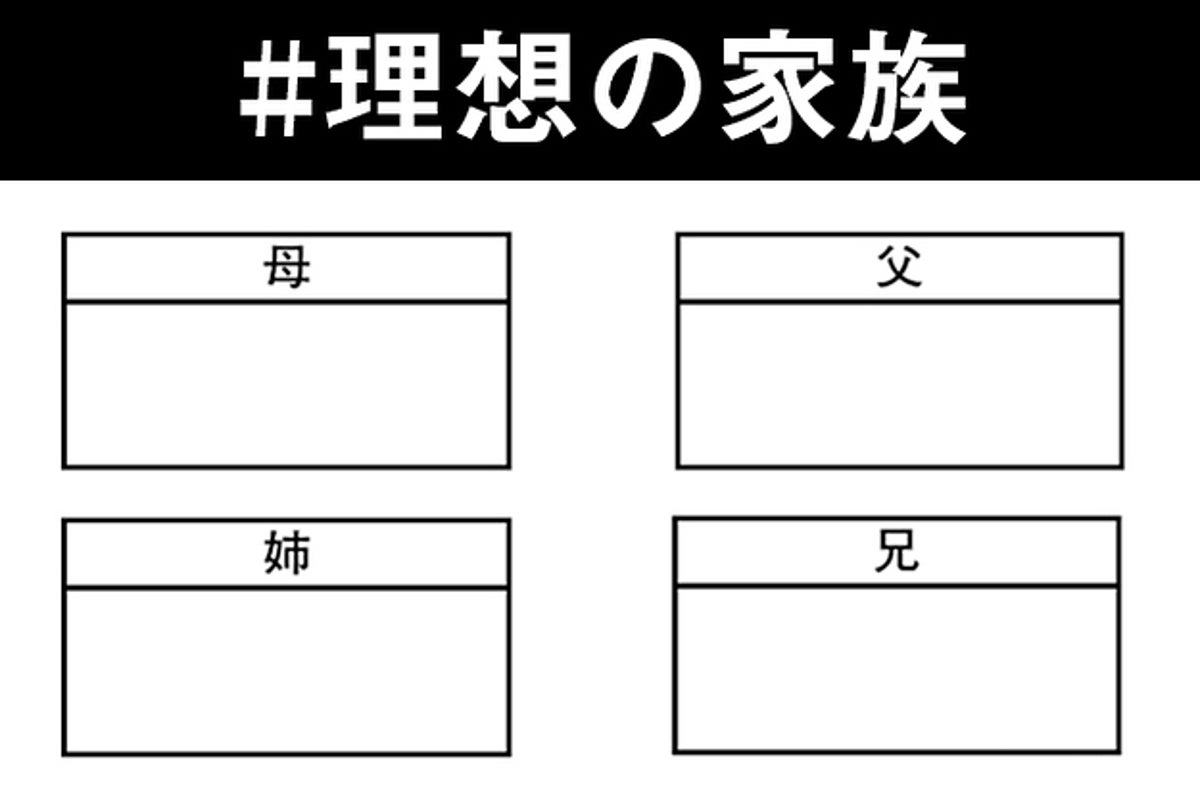 もしも親や兄弟を自由に選べたら 理想の家族 を考えてみた もしも親や兄弟を自由に選べたら 理想の家族 を考えてみた
