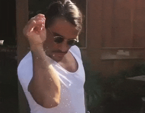 If you sprinkle too close to your food, you'll risk localizing your seasoning. More here.