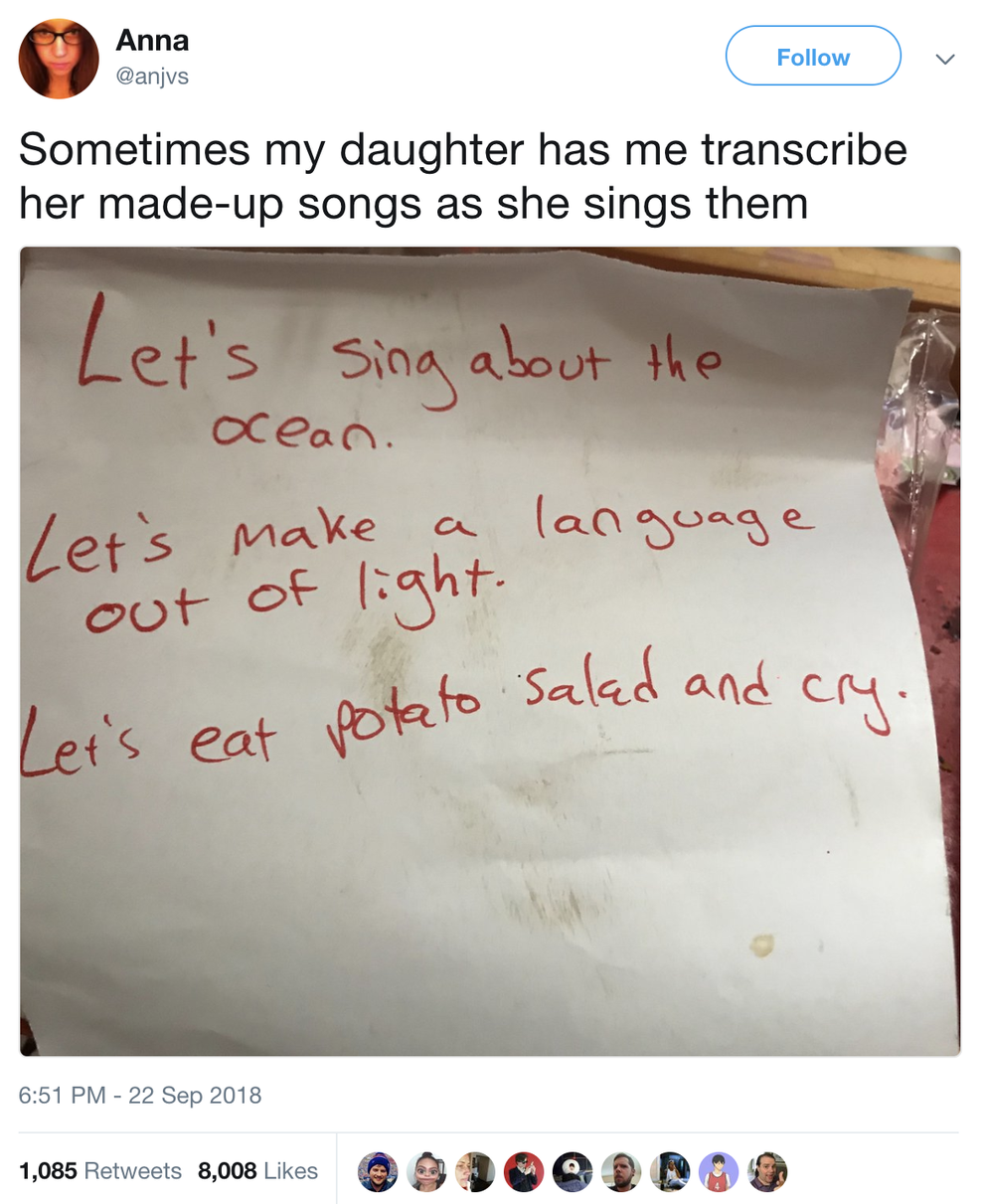 13 Song Lyrics Written By Kids That Are Half Adorable Half Hilarious