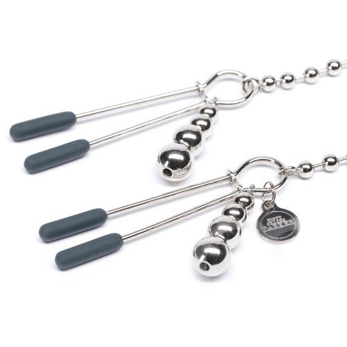 the fifty shades of grey chained nipple clamps
