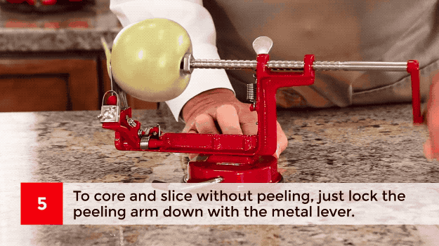 Promising review: "It cores, peels, and slices. Not only does it save tons of time, but it's MUCH safer than using a paring knife to peel apples or potatoes. The suction cup sucker works well and the entire unit is easy to clean. It takes about 40 seconds to core, peel, and slice an apple." —Jeff 🚑 & Jeff's Wife Get it from Amazon for $24.97 (also available with a clamp base).