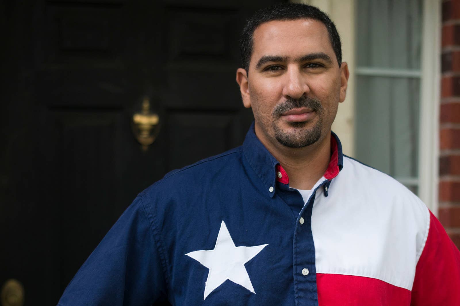 Mohamed Elibiary outside his home in Plano, Texas, in 2015.