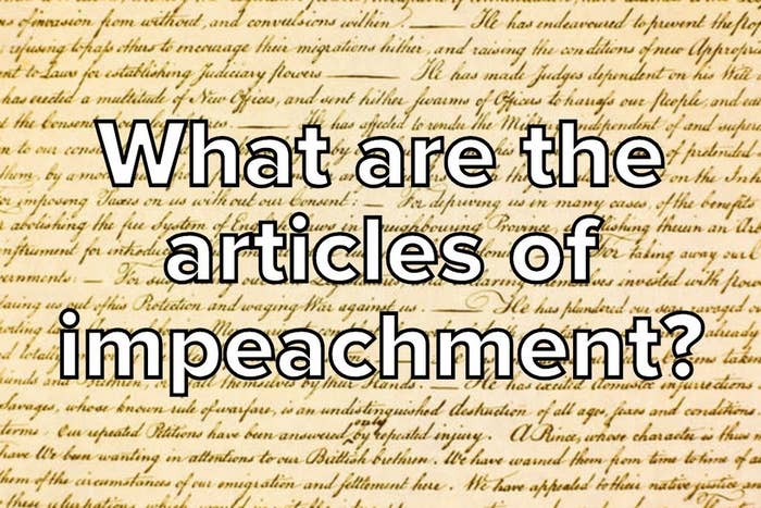 Image result for Articles of impeachment.