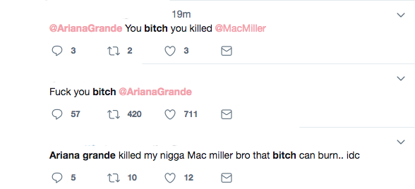 how many women blamed ariana grande for mac miller