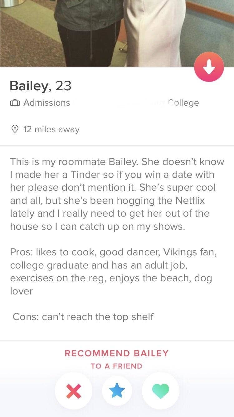 Tinder profile top 