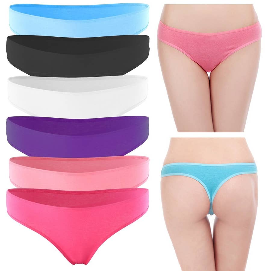Compre Ladies Cotton Underwear Panties Sexy Lingerie Femme Women's Thong  Lace G Strings Tangas Mujer Lip Print Girls Cute 6 pcs/Lot