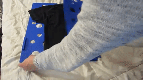 It's not just for regular old tees either — tanks, long-sleeved shirts, and even some pairs of pants. It folds everything to the exact same size! Promising review: "This product is a total laundry game-changer! I'm the laziest person I know when it comes to folding shirts, and they used to pile up for weeks at a time before I would finally bother to put them away. This thing is so simple it inspires me to actually fold my shirts on laundry day, which saves me my usual hassle and laundry avoidance techniques. I love it!!!" —Leah AGet it on Amazon for $19.99.