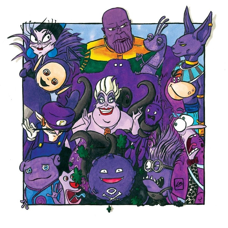 Team Purple features heavy hitters Thanos and Ursula. 