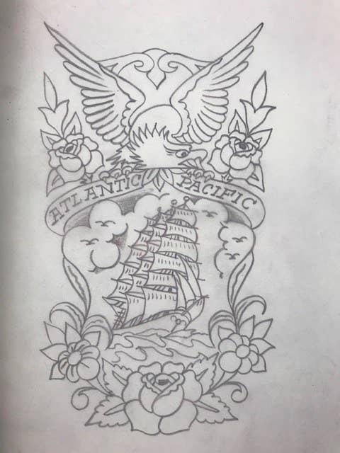 traditional navy ship tattoos