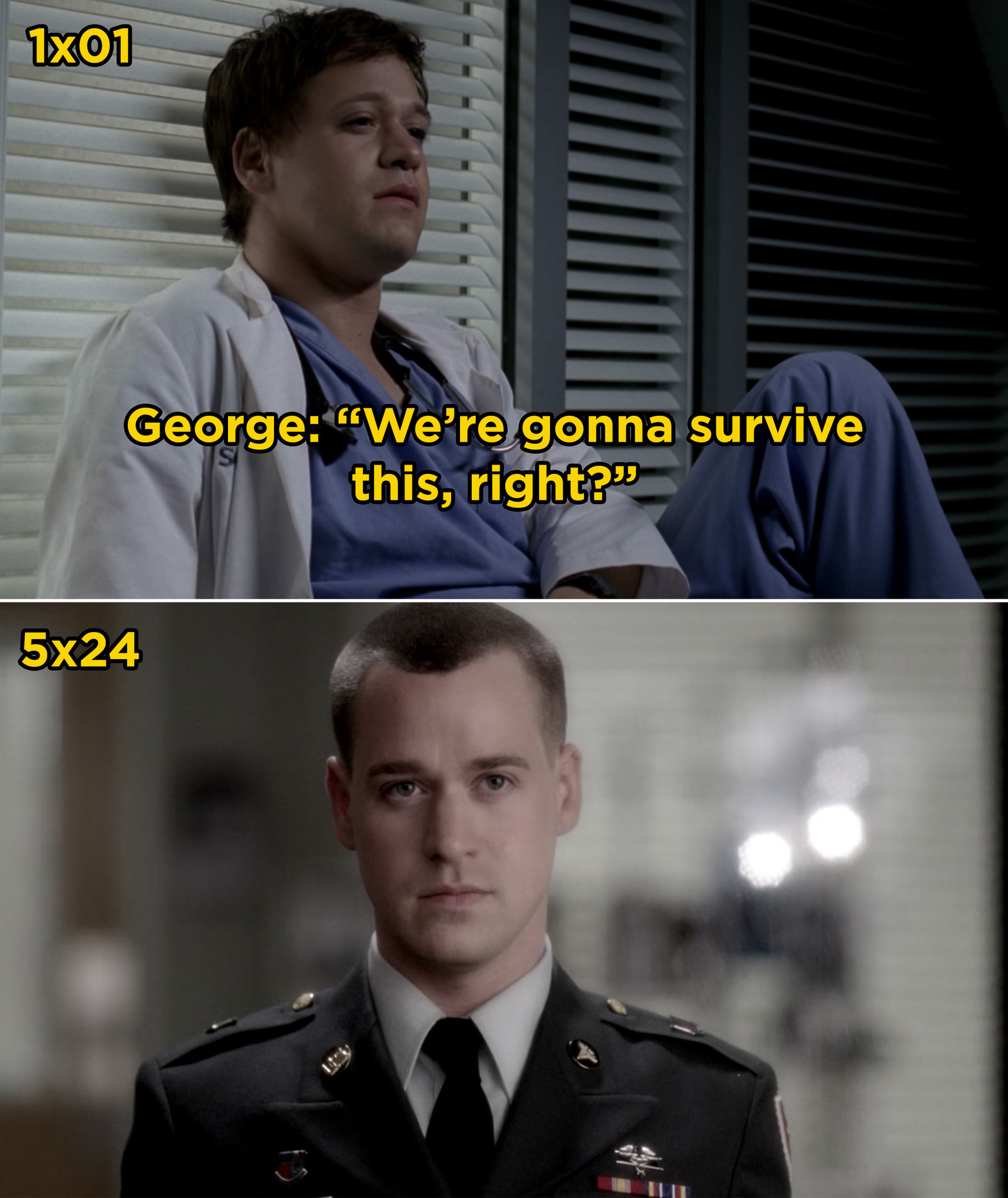 George saying, &quot;We&#x27;re gonna survive this, right?&quot;
