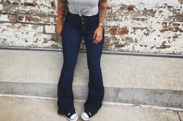 High-rise Bell Bottom Jeans With Heavy Distressing, Unique Boho Flare Tall  34 Inseam Pants -  Canada