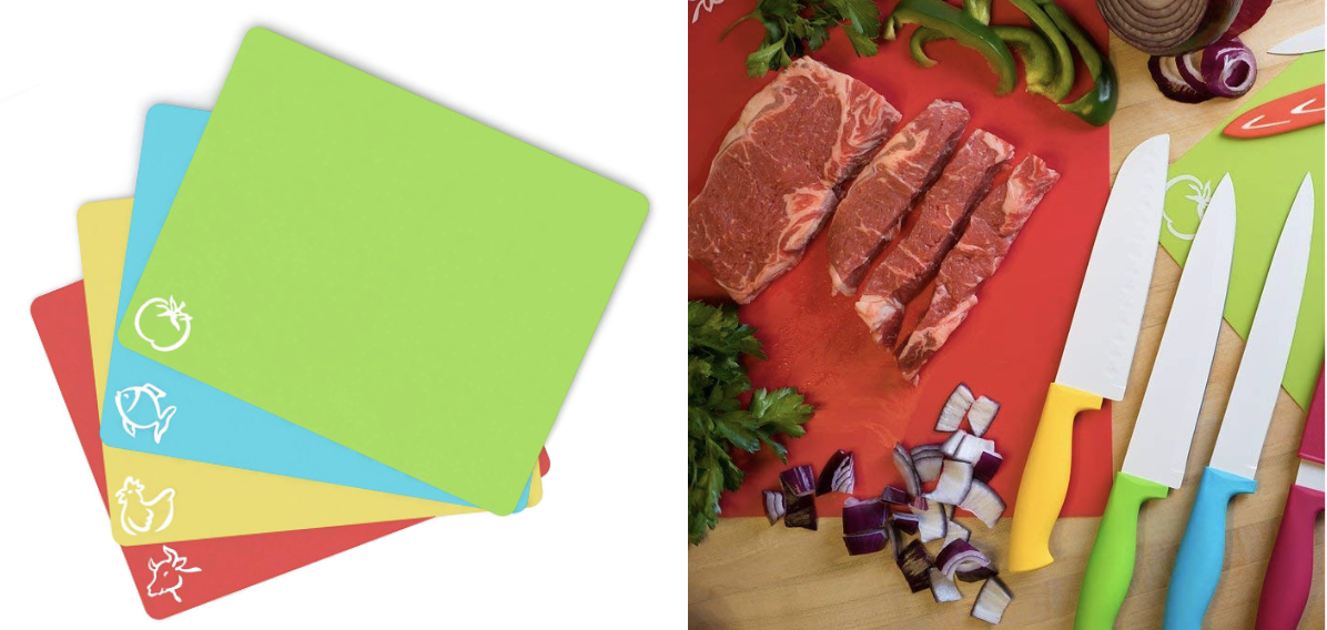 Flexible Plastic Cutting Board Mats Set Colorful Kitchen Cutting Board Set of 3