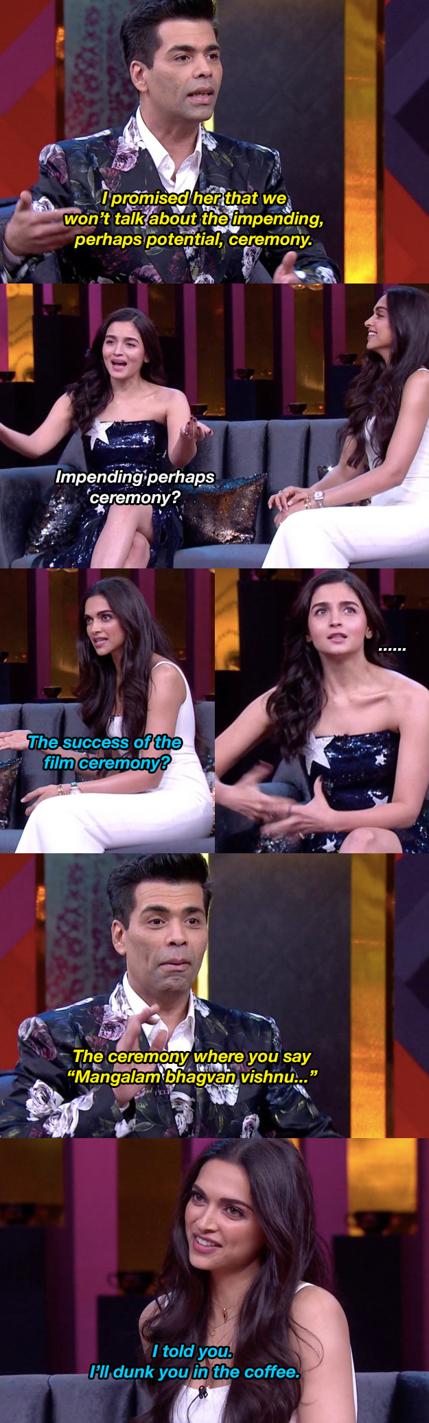 18 Hilariously Awkward Moments From Deepika And Alia's "Koffee With