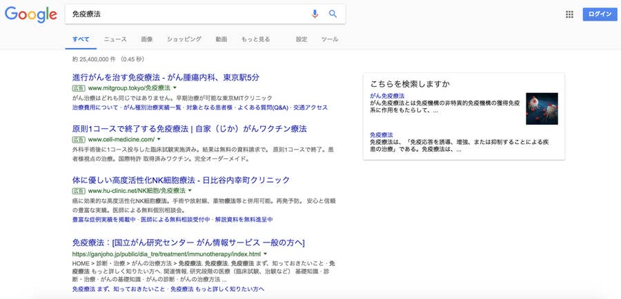 ノーベル賞受賞で話題のキーワード 免疫療法 がネット検索にもたらす変化