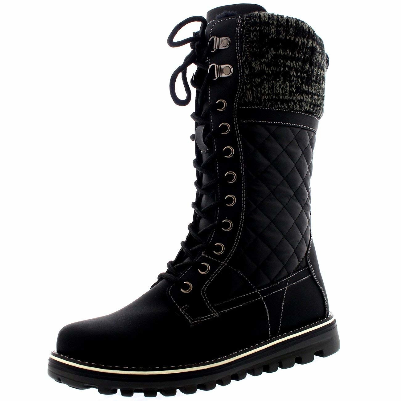 PPXID Boys Girls Warm Winter Snow Boot Leather Ankle Combat Boots Outdoor Hiking Boots